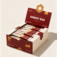 Boîtes personnalisées pour barres énergétiques, finition mate, emballage de 12 barres, boîtes de présentation pour barres protéinées et noix, boîtes en papier pour comptoir de vente au détail
