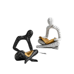 Décoration d'intérieur : Statues en résine style Penseur, sculptures abstraites, figurines de collection faites à la main, thème Amour, pour bureau moderne ou étagère. - Product Image 1