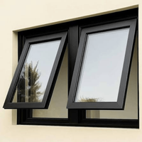 Fenêtre à auvent à suspension supérieure en aluminium hermétique et anticorrosion pour la rénovation des chambres et cuisines de villas