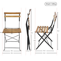 Ensemble de bistrot pour jardin extérieur, balcon, chaises de jardin pliantes, table pliable avec chaises