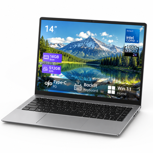 Portátil Ultra Delgado de 14 Pulgadas, Intel Core 304, <span class=keywords><strong>16GB</strong></span> LPDDR5, 512GB SSD, Ordenador Portátil con Windows 11, Retroiluminado, para Negocios - Product Image 1