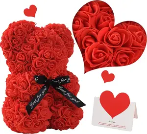 गुलाब टेडी भालू वर्षगांठ जन्मदिन का उपहार महिलाओं के लिए, के लिए गुलाब भालू फूल भालू उपहार प्रेमिका पत्नी बेटी
