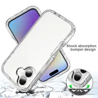 Coque pour iPhone 17 16E 16 15 14 Plus 13 12 Mini 11 Pro Max XS 2-en-1 antichoc robuste anti-rayures transparente Funda