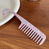 Peigne démêlant simple en acétate avec logo personnalisé, anti-statique, à dents larges, 20 cm, marque YIMENG FS-Y-001, vente chaude