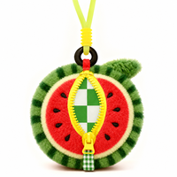 Sac de courses pliable personnalisé avec peluches réutilisables, sac écologique, porte-clés en peluche fruits pastèque, jouets