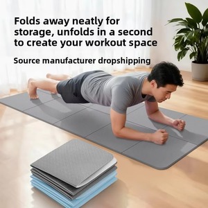 Tapis de <span class=keywords><strong>yoga</strong></span> pliable <span class=keywords><strong>pour</strong></span> homme - Matériau TPE 8 mm d'épaisseur, antidérapant, portable, longueur 185 cm, <span class=keywords><strong>pour</strong></span> la remise en forme, la danse, le <span class=keywords><strong>yoga</strong></span> et le camping en plein air - Product Image 3