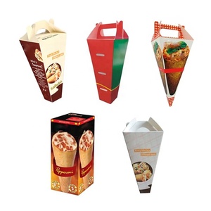 Bán buôn tùy chỉnh Cá nhân hoá đồng bằng giá rẻ xách tay căng tin Take-out bánh <span class=keywords><strong>pizza</strong></span> Cone Bao bì hộp giấy - Product Image 2