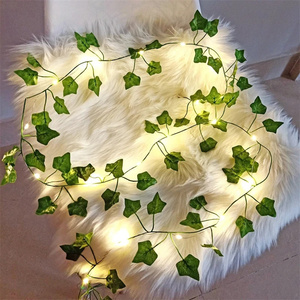 2m màu xanh lá cây Ivy lá cây nhân tạo nho nho tán lá nhà đám cưới trang trí Hoa Nhân Tạo Lá chuỗi ánh sáng - Product Image 5
