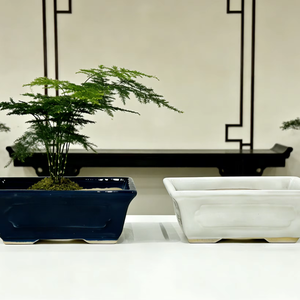 Planteurs <span class=keywords><strong>de</strong></span> bonsaï <span class=keywords><strong>de</strong></span> style chinois en gros - Pots en céramique longs et brillants pour la décoration <span class=keywords><strong>de</strong></span> bonsaï <span class=keywords><strong>de</strong></span> jardin intérieur et extérieur - Product Image 1