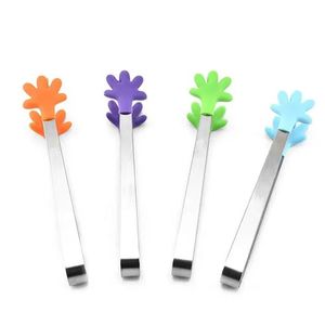 Hot Colorful <strong>Hand</strong> Shape Mini Kids Sugar <strong>Tongs</strong> Stainless Steel Serving Food <strong>Tongs</strong> With Silicone Tips - Product Image 1