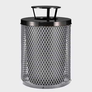 Contenitore per rifiuti in metallo espanso per esterni, bidone della spazzatura per parchi, strade, centri commerciali e aree pubbliche - Product Image 3