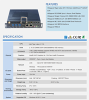 Mini PC Industrial Encastrable con Especificaciones Abiertas y Placa Base Mini ITX, Compatible con Procesador Core I7 para IFPD