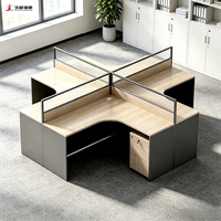 Table de bureau moderne JIUSHUN, poste de travail modulaire en bois pour employés, mobilier de bureau