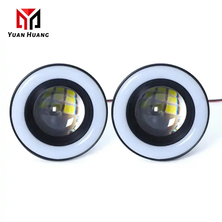 Universal 64mm/76mm/89mm 30W Led COB Fog Lamp Car Auto Fog Angel eyes light com Lente DC12V-24V any carro pode usar