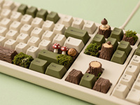 Ensemble de touches de clavier TechRexy personnalisées à géométrie arabe - Légendes bleues et dorées sur touches PBT avec texte et logo personnalisés