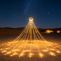 Guirlandes lumineuses LED d'extérieur Pafu Ramadan Eid, lune croissante, étoile, arbre, jardin, cour, décoration de fête, lumières suspendues