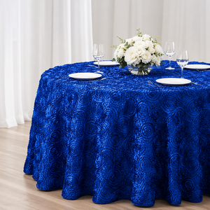 Wholesale 3D Rosette <b>Tablecloth</b> Raised Floral Polyester <b>Table</b> Linen <b>for</b> Event Rental Banquet Hall - Product Image 1
