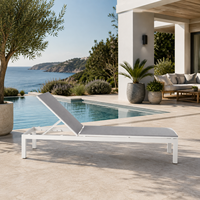 Chaise longue réglable moderne en aluminium, imperméable, pour hôtel, extérieur, bord de piscine, relaxation