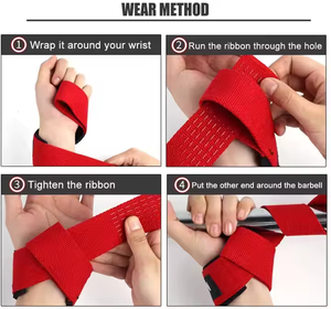 Chất Lượng Cao Trọng Lượng Nâng Dây Đeo Cổ Tay Powerlifting Đào Tạo Dây Đeo Cổ Tay Tập Thể Dục Với Không Trượt Flex Gel <span class=keywords><strong>Grip</strong></span> - Product Image 3