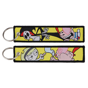 14 Designs Wholesale Support <b>Custom</b> Rick and Morty Mini Embroidery Hoop <b>Keychain</b> Anime Double Sided Luxury Car Keyring for Men - Product Image 4