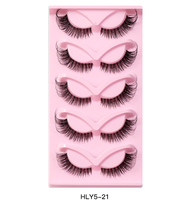 Tige transparente faux cils bande 5 paires 8 Styles végétalien moelleux Volume cils bande en vrac faux cils 3D faux cils de vison