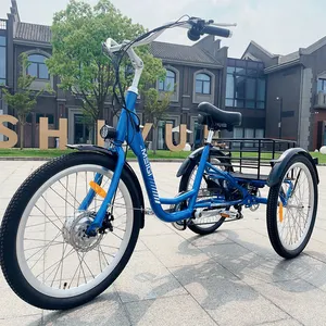 EZREAL RTS 24 "bici elettrica 3 <span class=keywords><strong>ruote</strong></span> Trike elettrico 350W adulti triciclo <span class=keywords><strong>bicicletta</strong></span> elettrica <span class=keywords><strong>tre</strong></span> <span class=keywords><strong>ruote</strong></span> con 7 velocità - Product Image 3