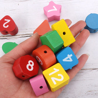 Hölzerne digitale Weckzeit Uhr Spielzeug Montessori 3D Cartoon Tier Geometrie Form Frühe pädagogische Blöcke Puzzle Spielzeug für Kinder