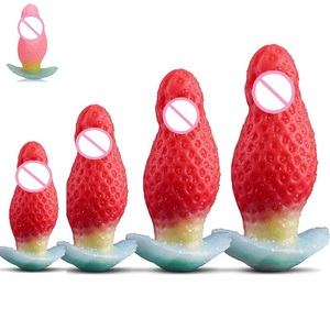 Strawberry Shape <b>Silicone</b> Anal <b>Butt</b> <b>Plug</b> Sex Toy for Men and Women - Product Image 1