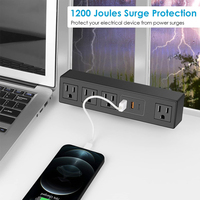Multiprise de bureau à fixation rapide avec protection contre les surtensions, charge rapide PD 20W, plusieurs prises, amovible et montable sur le bord de la table