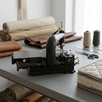 Machine à coudre à découper les bords 801 robuste, machine industrielle de haute précision pour le découpage des bords du cuir et la découpe de fourrures synthétiques