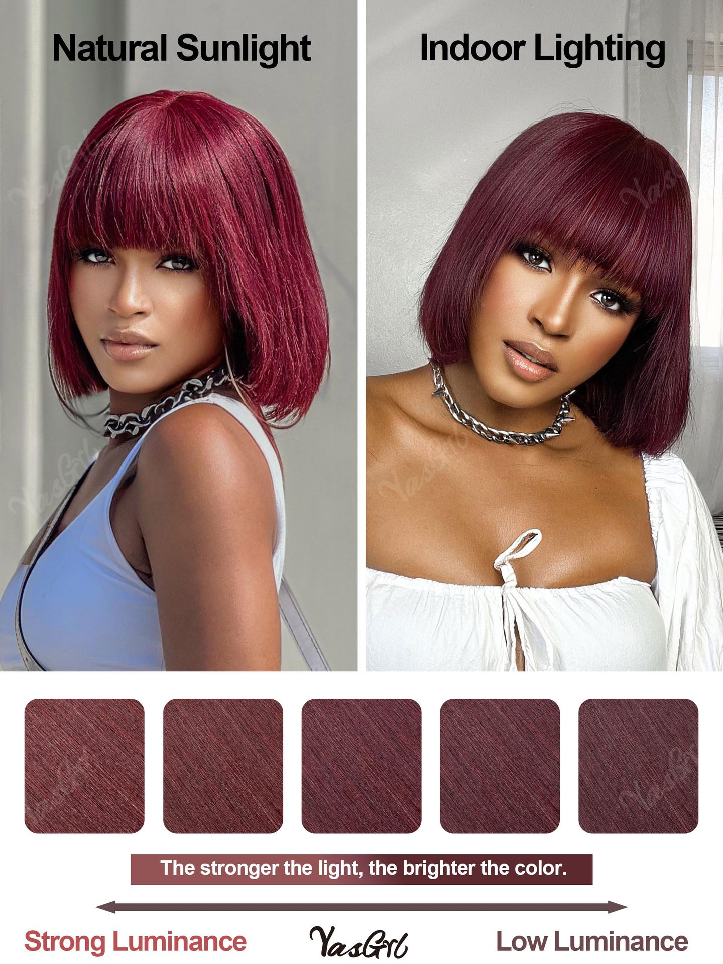 human hair bang wig straight color