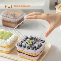Grande boîte à tiramisu en acrylique, conteneur à tiramisu en plastique transparent, boîte à gâteau pour aliments et desserts gélifiés