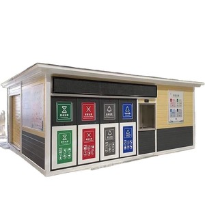 Smart Waste Station Outdoor Recycling <b>Bin</b> Rectangle Engineered Wood Eco Friendly <b>Storage</b> <b>Bins</b> For Community Use - Product Image 1
