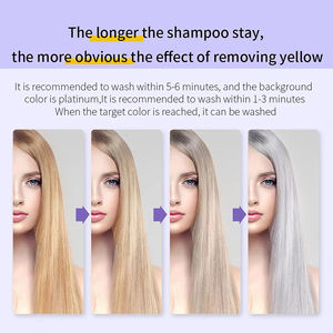 Shampoo violet sans sulfate pour neutraliser les reflets blonds 280 ml Ligne de salon Shampoo violet pour la dépose de couleur violette - Product Image 4