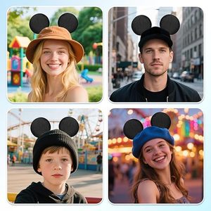 Accessoires de fête d'Halloween et de Noël Pafu, décoration, 4 pièces, oreilles de souris magnétiques, clips d'oreille détachables, cadeau pour casquettes de baseball - Product Image 5