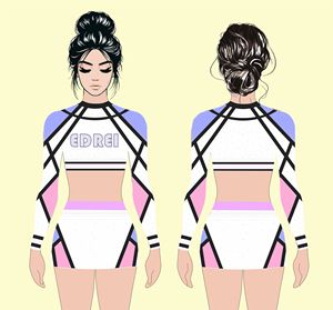 Vente en gros d'uniformes de pom-pom girl personnalisés, tissu spandex à haute élasticité pour les équipes <span class=keywords><strong>Allstar</strong></span> et Elite, tenue Cheer pour les équipes de filles - Product Image 2