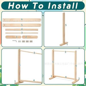 Wooden <b>Clothes</b> <b>Rack</b> For Baby Clothing Storage Organizer Standing Type Rectangle Shape Durable Design - Product Image 3