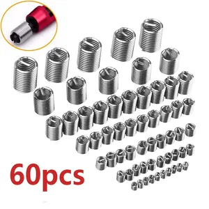 60 Stuks M3 M4 M5 M6 M8 M10 M12 Roestvrijstalen Draad Reparatie Invoegen Set Voor Hardware Reparatie Tools - Product Image 1