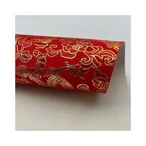 Chinese style nylon-polyester jacquard fabric composite paper for handbag packaging