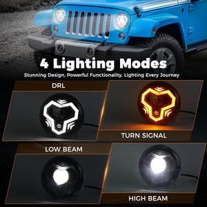 OVOVS 7-Zoll-LED-Scheinwerferbaugruppen H6024 DRL-Blinker Hi/<span class=keywords><strong>Lo</strong></span>-Strahl Kompatibel für Jeep Wrangler JK JKU TJ LJ - Product Image 3