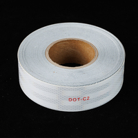 Ruban Réfléchissant Blanc Personnalisable DOT-C2 5cm*45.7m Imprimable, Marquage Prismatique pour Véhicules, Autocollant de Signalisation Routière