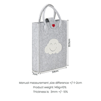 Tas Belanja dari Kain Felt Polyester yang Dapat Digunakan Kembali, Tas Jinjing Awan Senyum Lucu untuk Wanita dan Anak Perempuan, Hadiah Ulang Tahun, Tas Hadiah Grosir, Custom