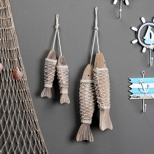 Decoración de pared con forma de pez de madera de Mystic Arts, estilo mediterráneo, adorno colgante para el hogar, decoración náutica de playa - Product Image 2
