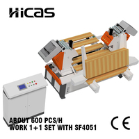 Máquina automática de perforación y remachado de collares de paletas 600 piezas/h, marca europea, PLC, sensor IFM para bisagras, CE SF4020