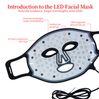 Masque facial LED REDSKY à couverture complète 3 couleurs, masque de luminothérapie rouge OEM