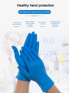 Nitrile kiểm tra găng tay bột nhà miễn phí Găng tay Nitrile màu xanh Găng tay dùng một lần Nitrile tay làm việc găng tay dùng một lần - Product Image 3