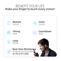 Disjoncteur intelligent Mvava 1P 16A sur rail DIN avec compteur d'énergie TUYA WIFI, interrupteur de contrôle à distance sans fil pour maison intelligente, pouvoir de coupure 6kA
