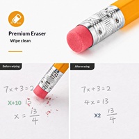 Crayon avec gomme intégrée, logo personnalisé OEM, écriture fluide, pour cadeaux promotionnels scolaires et de bureau