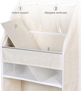 ที่แขวนเก็บของเหนือประตู พร้อมช่องเก็บของขนาดใหญ่ 5 ช่อง และช่องเก็บของ PVC ขนาดเล็ก 3 ช่อง แบบติดผนัง - Product Image 3