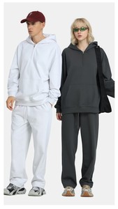Felpa con Cappuccio e Mezza Zip per Uomo e <span class=keywords><strong>Donna</strong></span>, Alta Qualità, Trendy, Logo Personalizzato, Stampa ODM, Poliestere/Cotone, Vestibilità Ampia, Raglan - Product Image 4